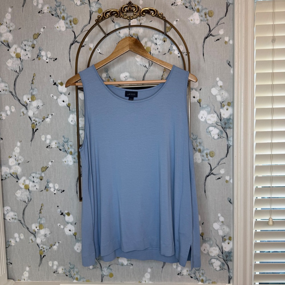 J. Jill Wearever Light Blue Sleeveless Scoop Neck Tank Top Large RN 97641